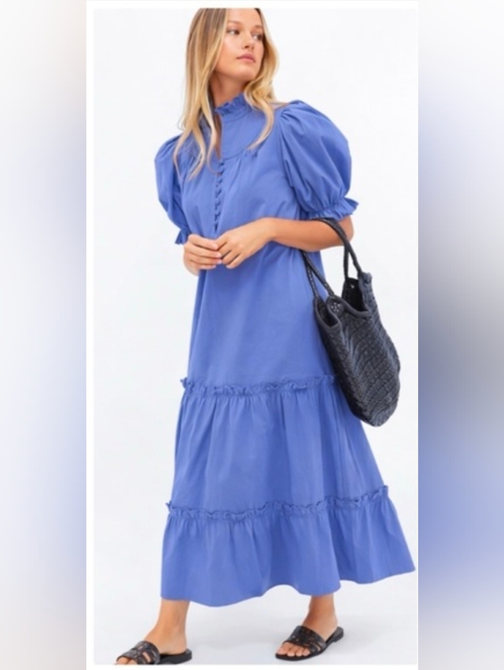 Pomander Place Azure Blue Selena Maxi Dress Size Small